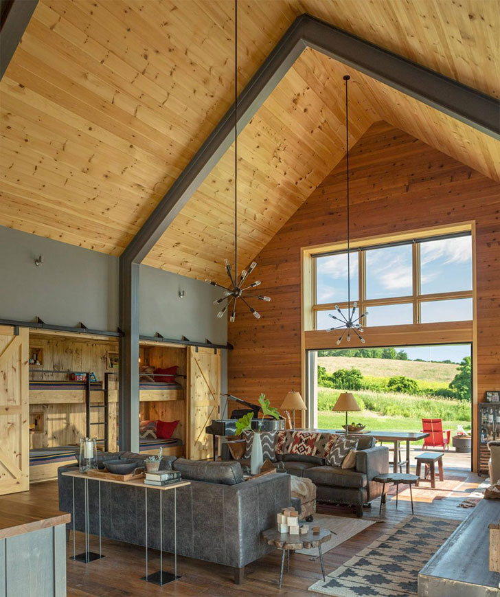 modern barn for a family in vermont, usa 〛 photos ideas design