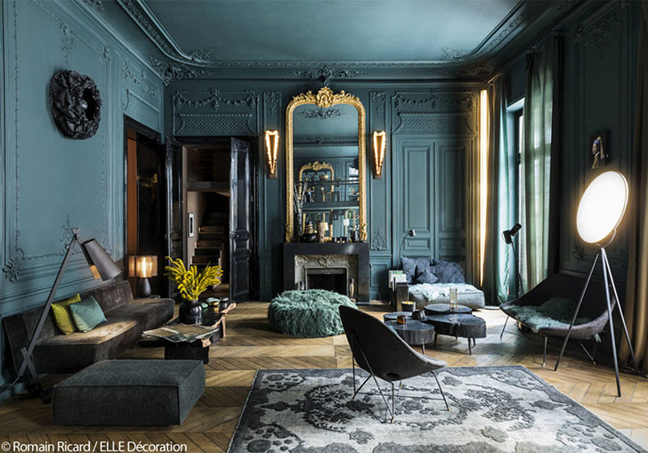 Bold dark colors for Paris apartment 〛 Фото Идеи Дизайн