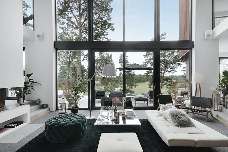 Modern Villa With High Ceilings In Sweden Photos