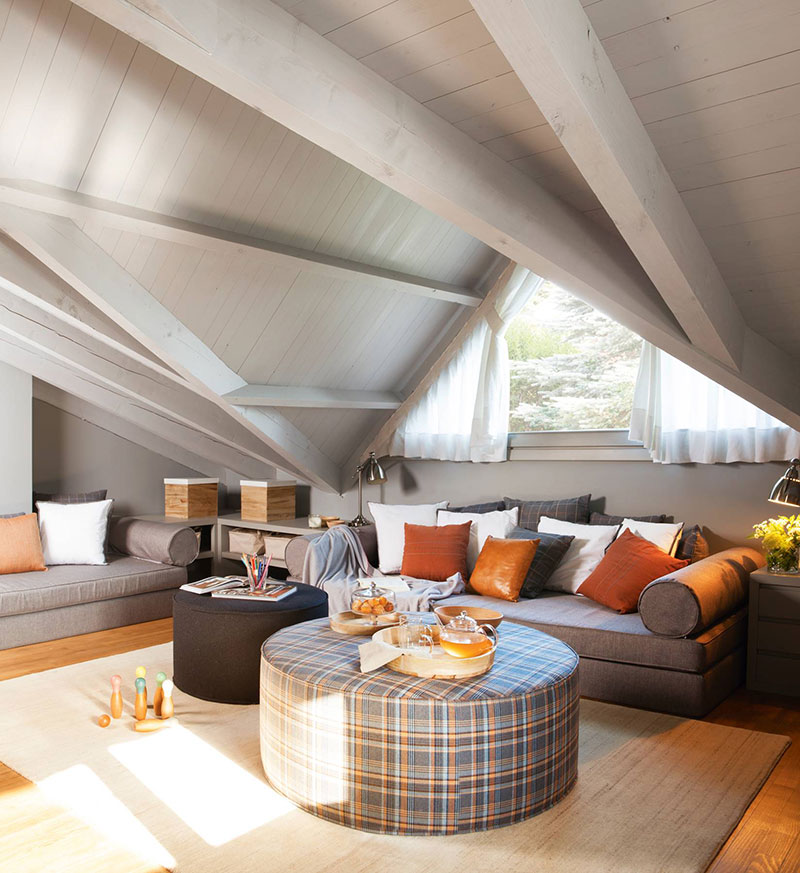 Cozy attic inspirational interiors under the roof   