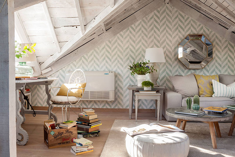 Cozy attic inspirational interiors under the roof   