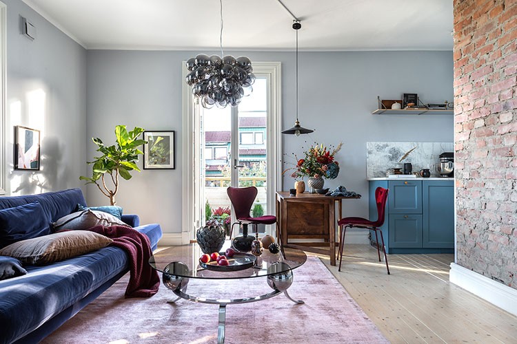 Beautiful Scandinavian home in shades of blue 〛 Photos Ideas Design