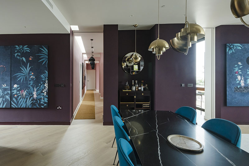 Необычная цветовая гамма для современных апартаментов в Лондоне