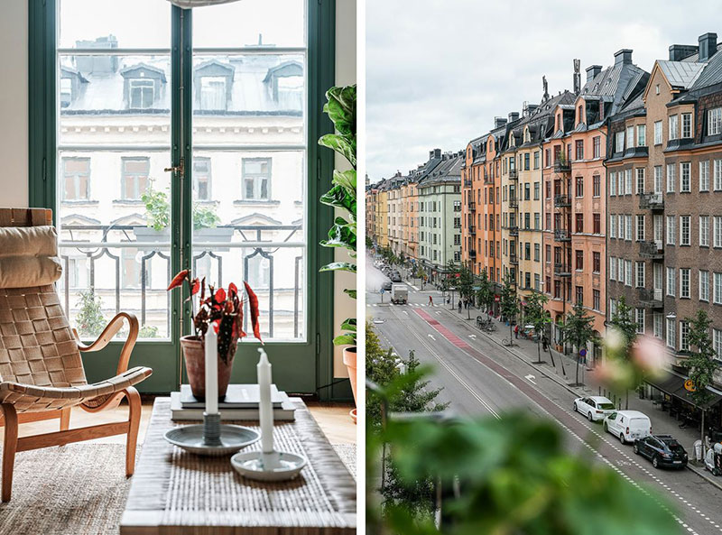 Необычная скандинавская квартира в зеленых тонах