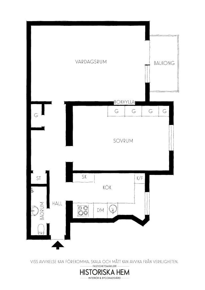 Небольшая квартира в нежными оттенках в доме начала 20 века в Стокгольме (57 кв. м)