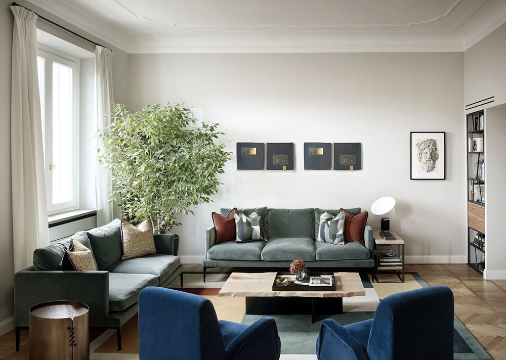 Элегантный и практичный: современный интерьер квартиры для семьи в Милане