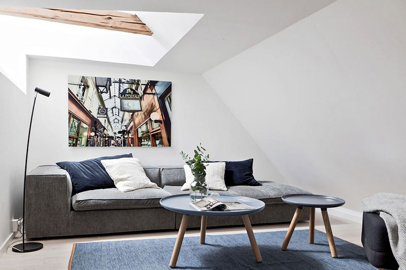 Класс! Мансардная квартира с эффектными деревянными балками в Швеции