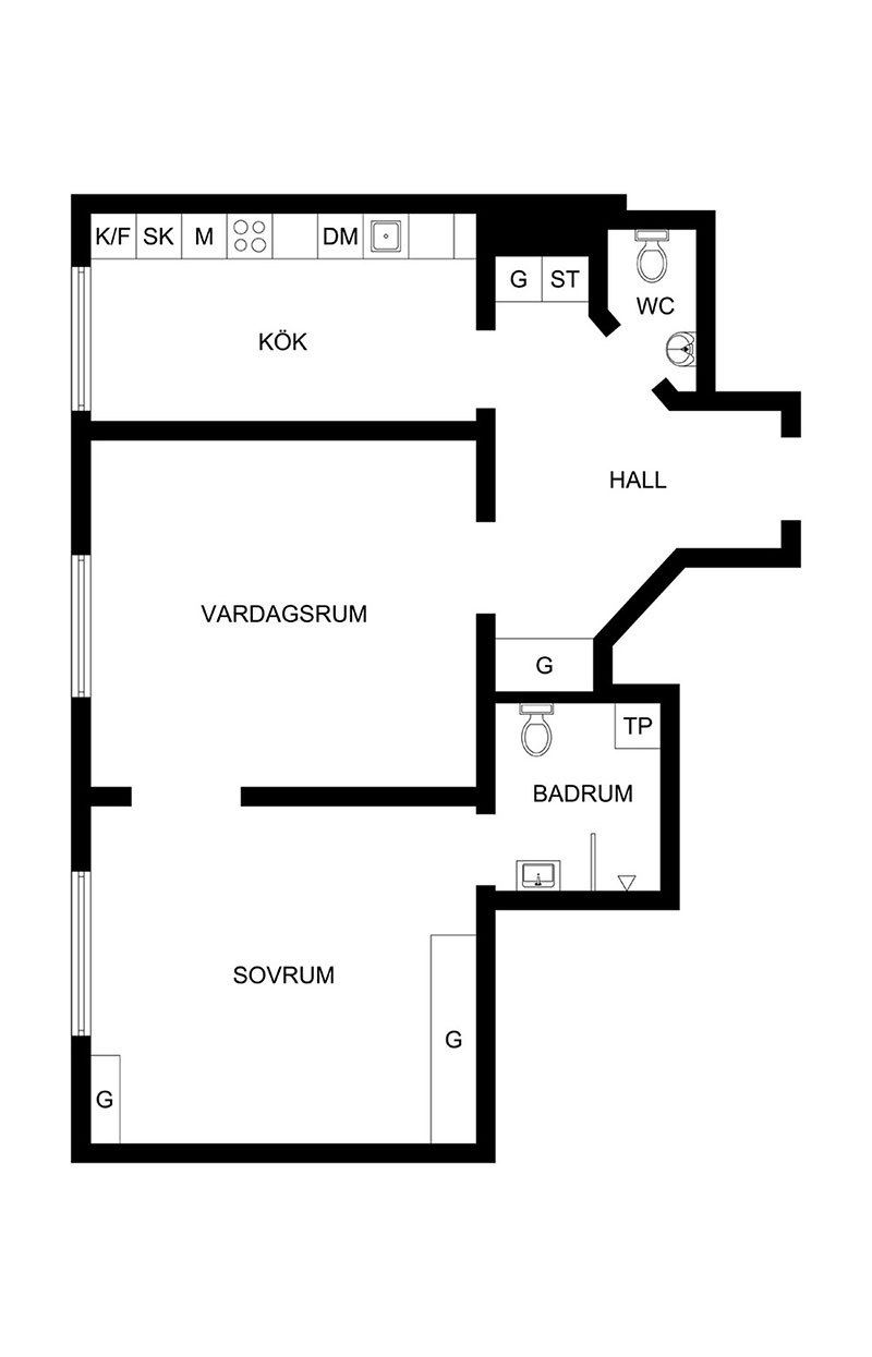 Класс! Стильная квартира в приглушенной гамме в Стокгольме (68 кв. м)