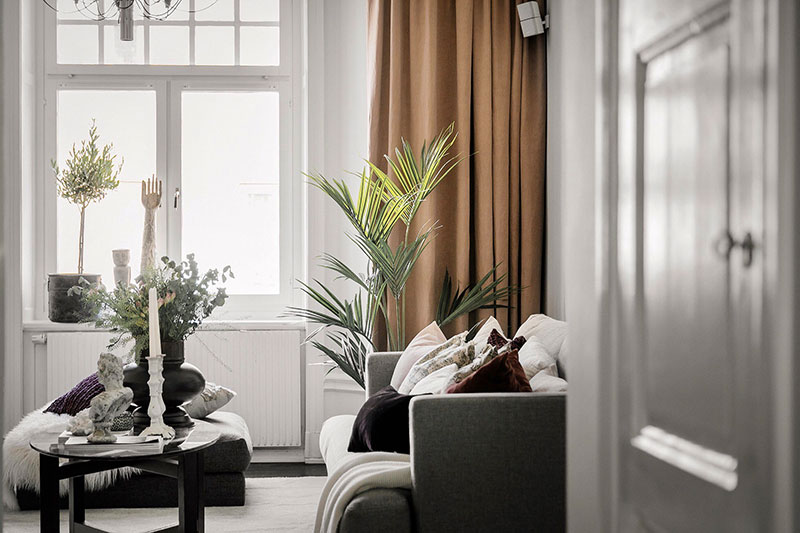 Класс! Элегантный скандинавский интерьер с комнатными растениями (89 кв. м)