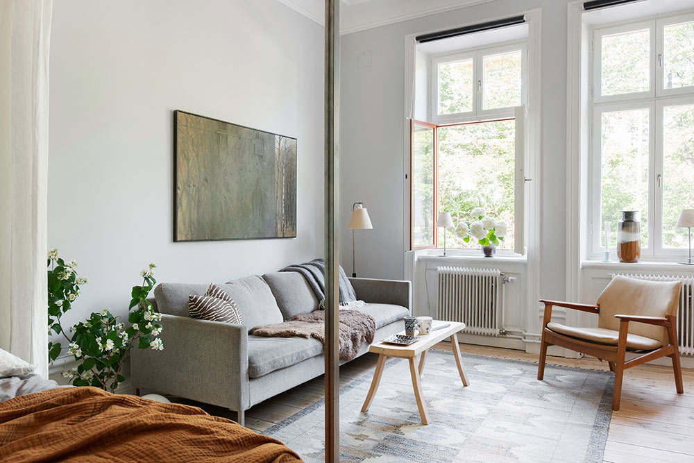 Nice Budget 32 Sqm Apartment In Natural Tones In Sweden