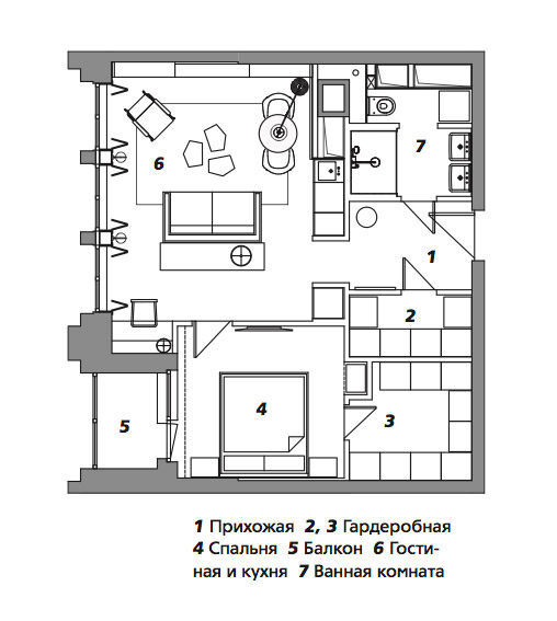 Глубокий синий в небольшой квартире дизайнера в Москве (55 кв. м)