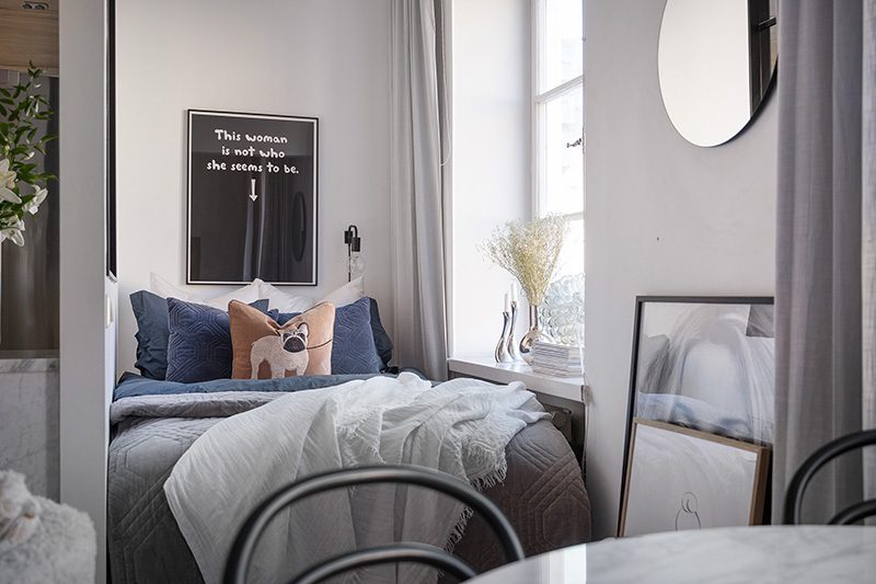 Класс! Мягкий и уютный интерьер девичьей квартиры в Стокгольме (35 кв. м)