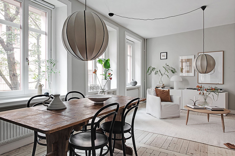 Приятная шведская квартира с теплым декором (56 кв м)