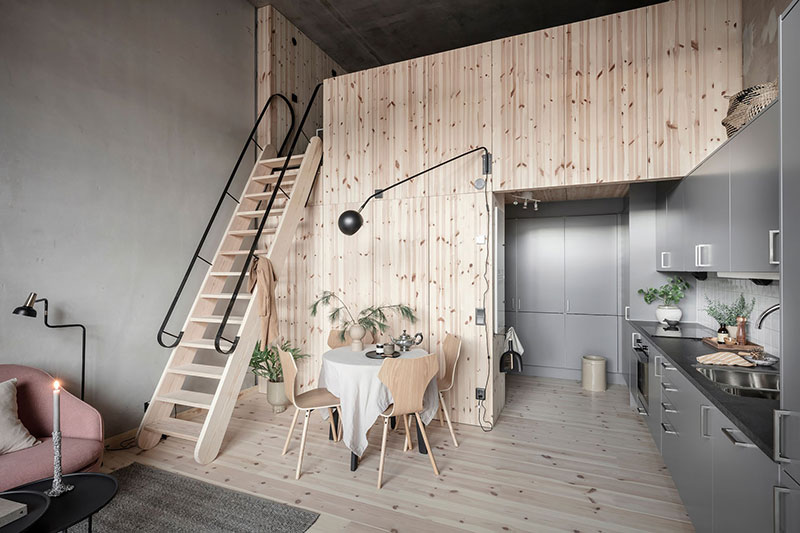 Компактная квартира-студия на первом этаже в Швеции (29 кв. м)