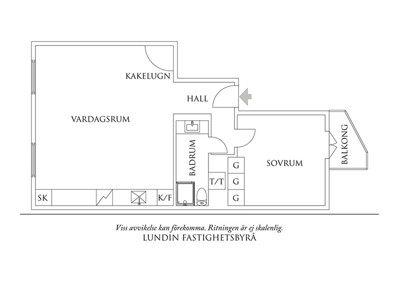 Зелёная кухня и кирпичная стена: квартира в Стокгольме (50 кв. м)