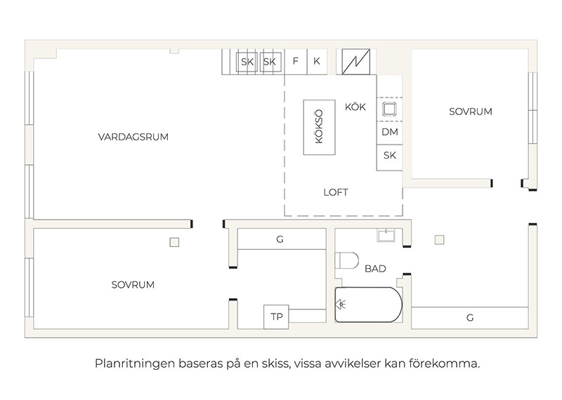 Квартира в Стокгольме с гостевой спальней на антресоли (86 кв.м)