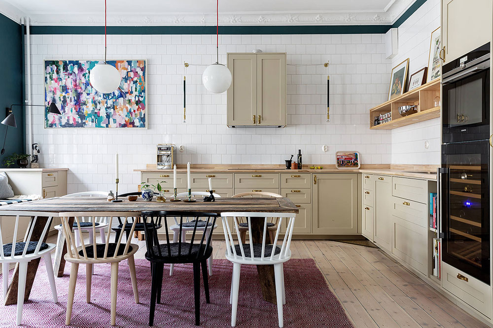 Unusual colors and interesting kitcheb in a Swedish apartment (65 sqm ...