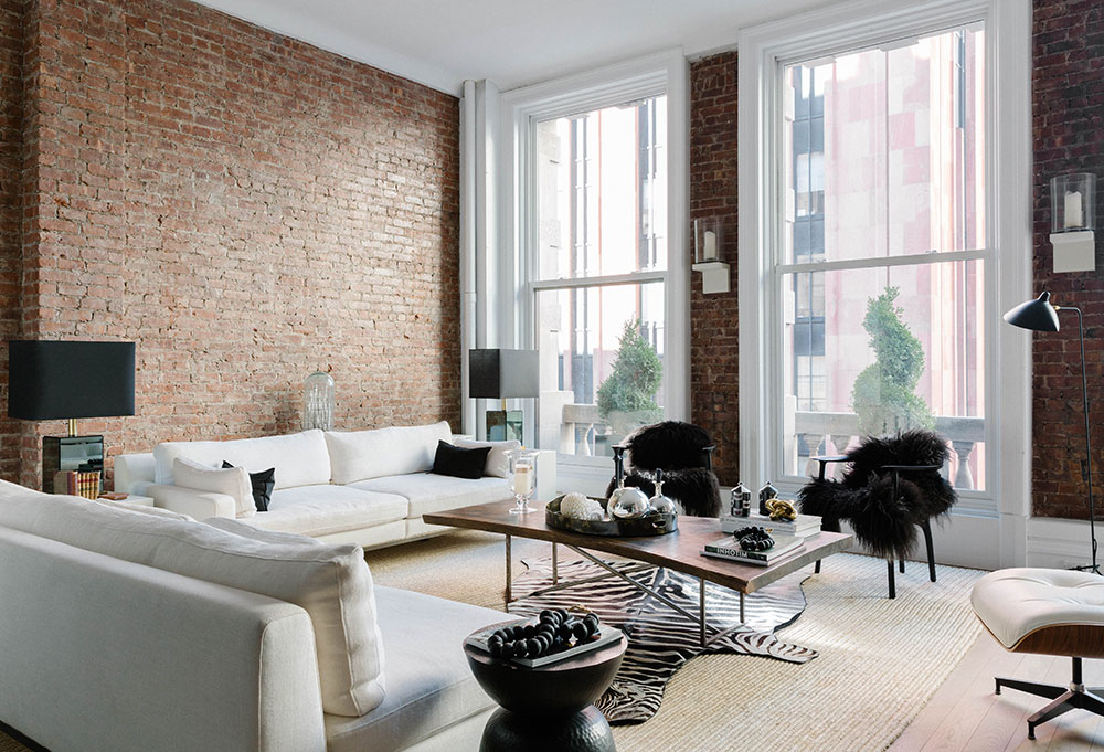 Epitome Of American Dream Stunning Loft With High Brick Walls And