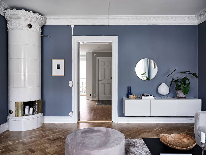 Прекрасная сине-белая квартира в Швеции (70 кв. м)
