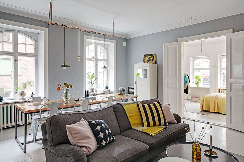 Жизнерадостный дизайн для скандинавской квартиры