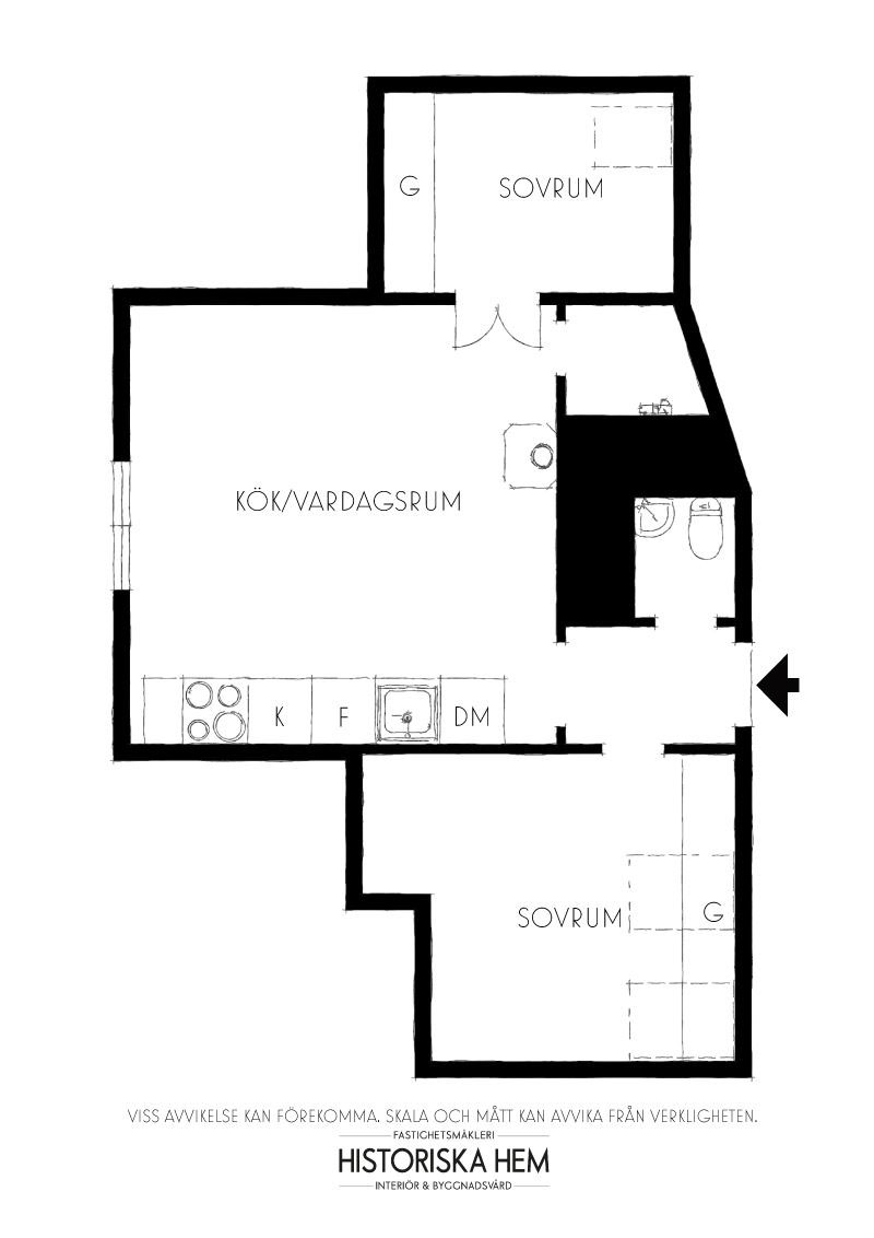 Маленькая квартира с пыльно-розовыми стенами и желтыми диваном (58 кв. м)