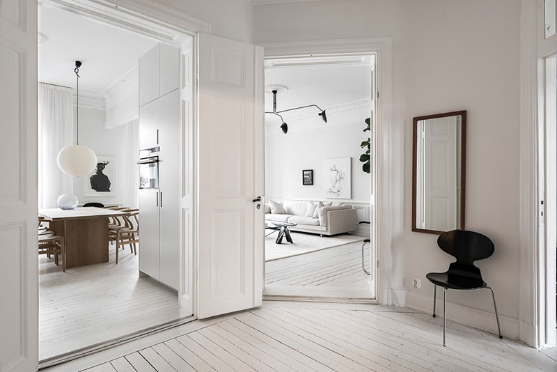Просторная белоснежная квартира в Стокгольме (97 кв.м)