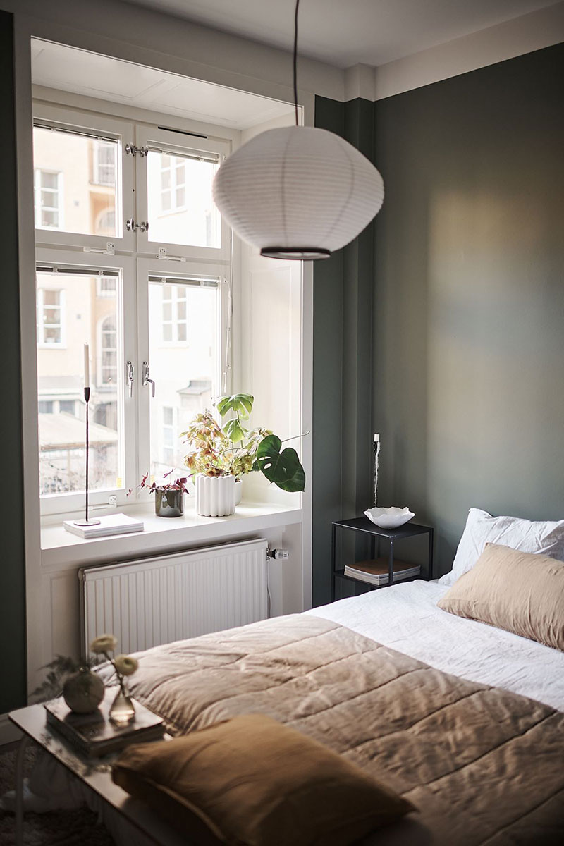 Маленькая двухкомнатная квартира в приятной цветовой гамме в Швеции (40 кв. м)