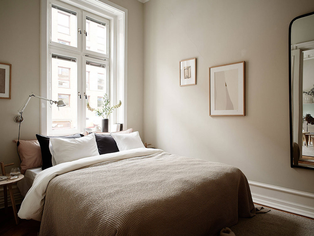 Бежевая нежность: небольшая квартира с теплым интерьером в Гётеборге (49 кв. м)