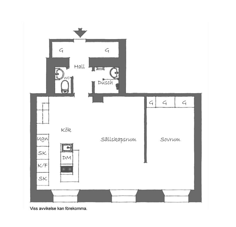 Стильный минимализм с классическими нотками в маленькой квартире в Стокгольме (46 кв. м)