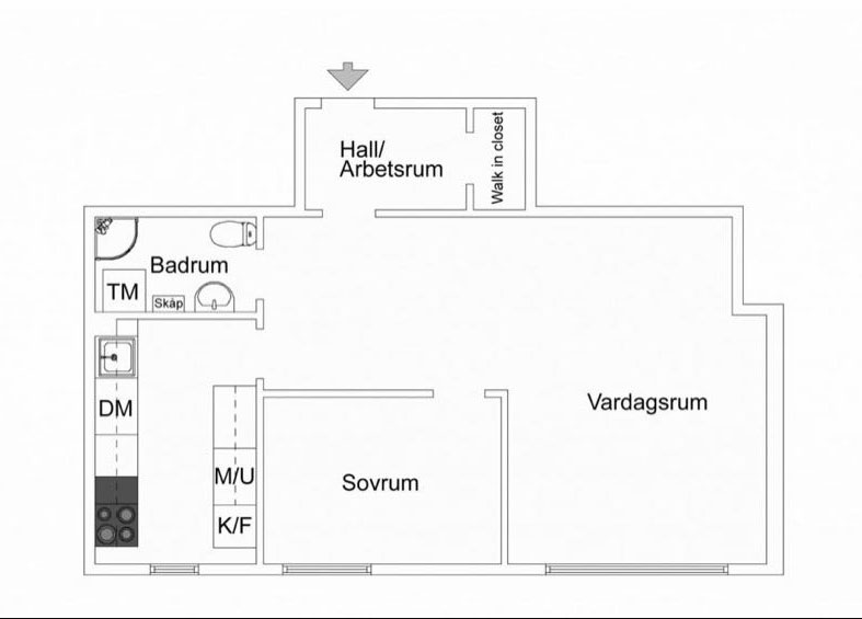Небольшая двухкомнатная квартира в тёмно-серой гамме (48 кв. м)