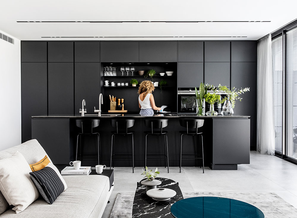 Черно белый дизайн квартиры (50 фото)