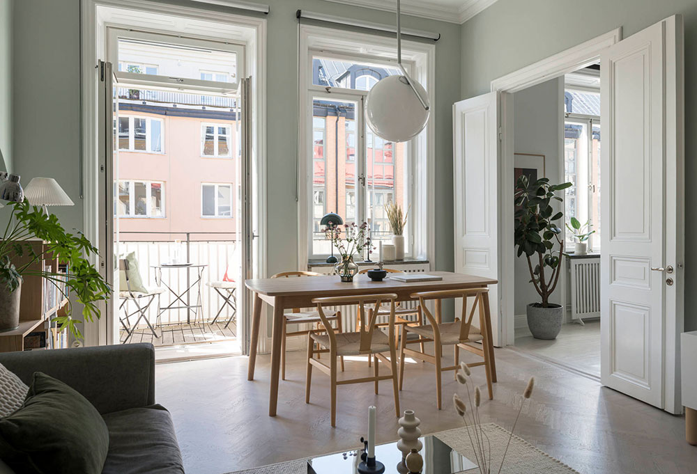 Свежая цветовая гамма в дизайне уютной скандинавской квартиры (63 кв. м)