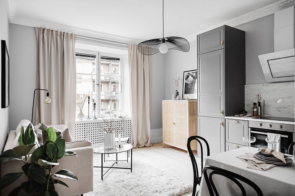 Уютная малышка: очаровательная маленькая двухкомнатная квартира в Стокгольме (39 кв. м)
