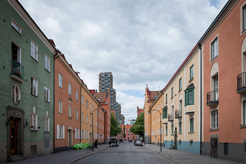 Небольшая квартира со спальней за стеклянной перегородкой в Стокгольме (49 кв.м)