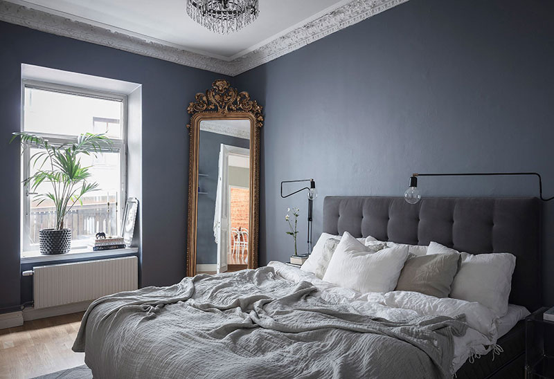 Светлая квартира с синей спальней в Гётеборге (66 кв. м)