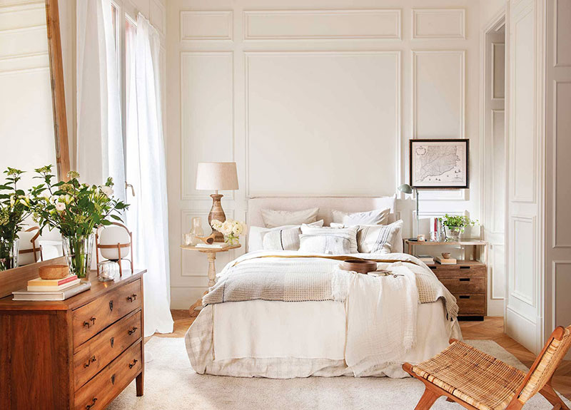 24 вдохновляющие спальни с белыми стенами от El Mueble