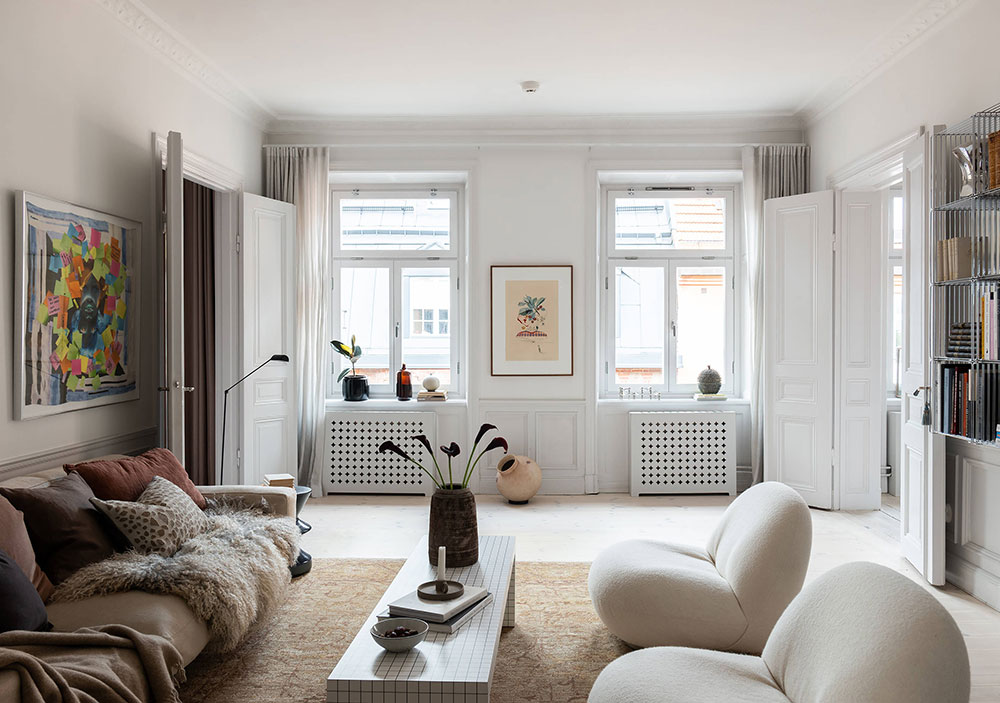 Soft modern design in a classic shell in Stockholm 〛◾ Photos