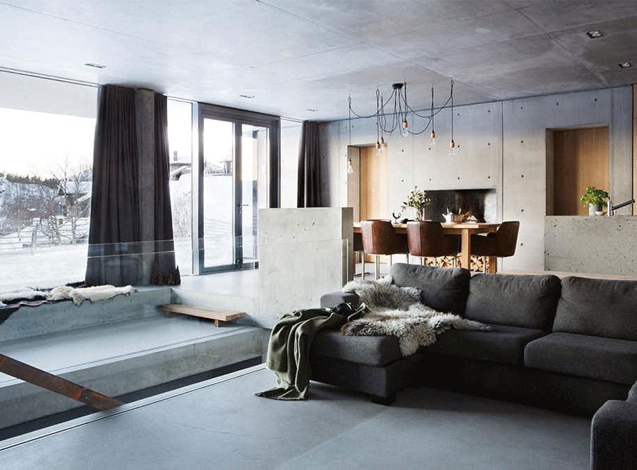 Modern Mountain Home Made Of Concrete In Norway Photos Ideas Design - Contemporary Mountain Home Decor