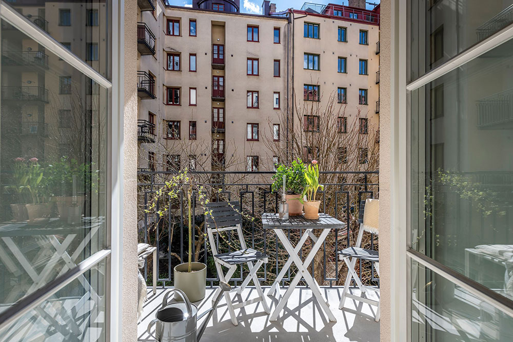 Уютная зелёная квартира с винтажными дверями в Гетеборге (60 кв. м)