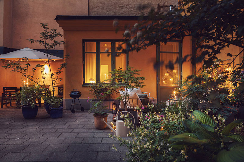 Маленькая квартира с чудесным двориком в Швеции (38 кв. м)