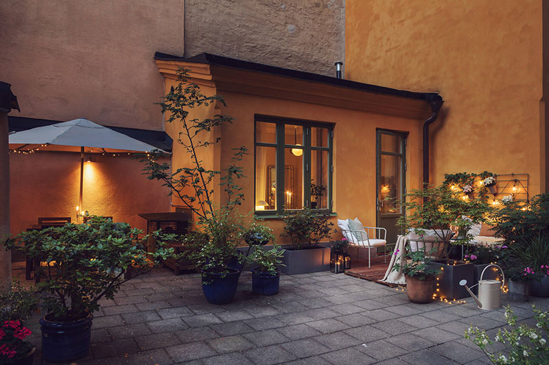 Маленькая квартира с чудесным двориком в Швеции (38 кв. м)