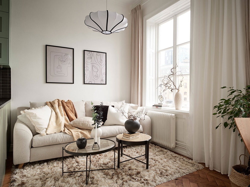 Компактность и уют в дизайне небольшой двухкомнатной квартиры в Швеции (43 кв. м)