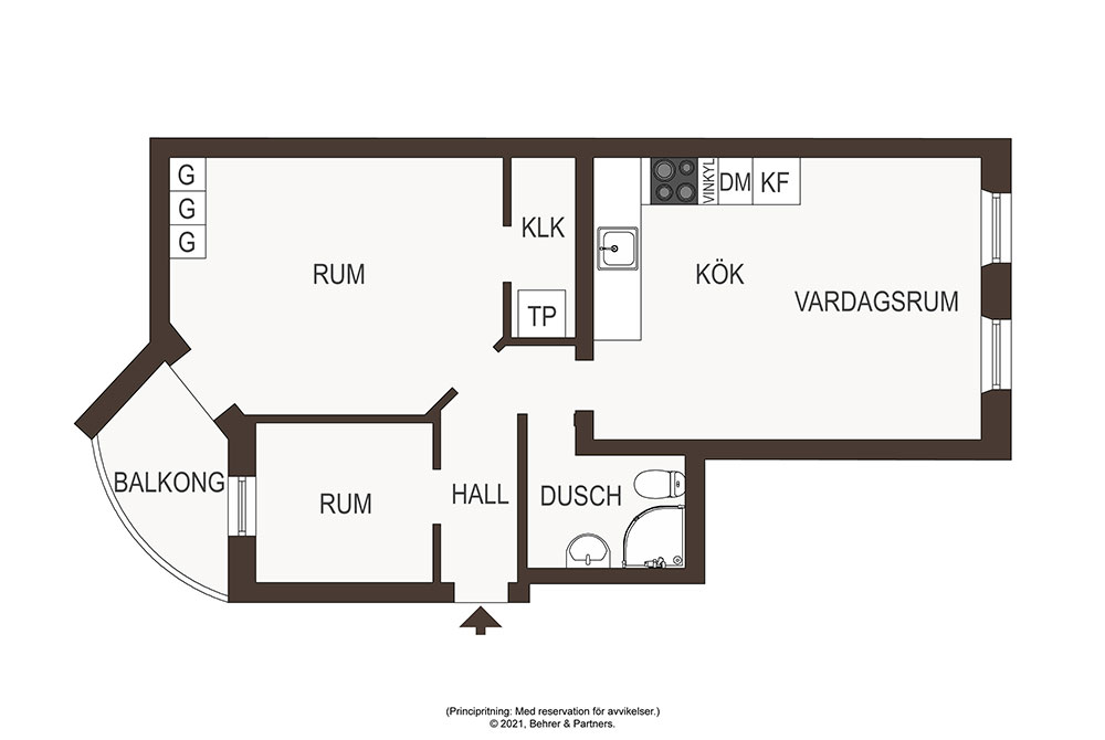 Открытая гостиная и мебель из кожи: небольшая квартира для молодой семьи с мужским характером (58 кв. м)