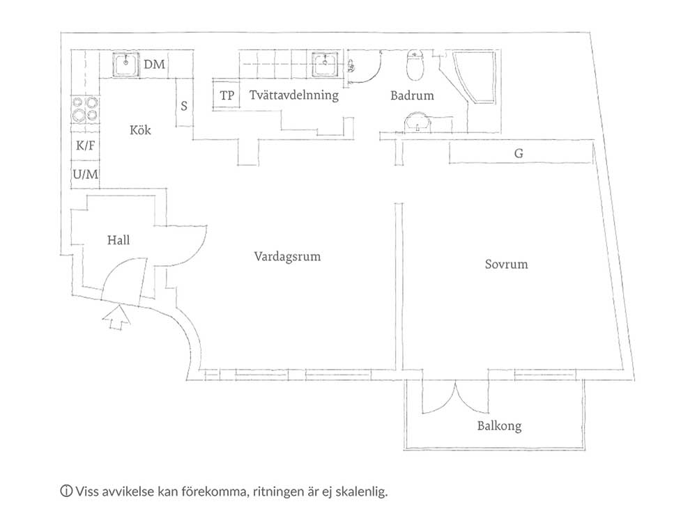 Воздушный интерьер двухкомнатной квартиры в Швеции (68 кв. м)
