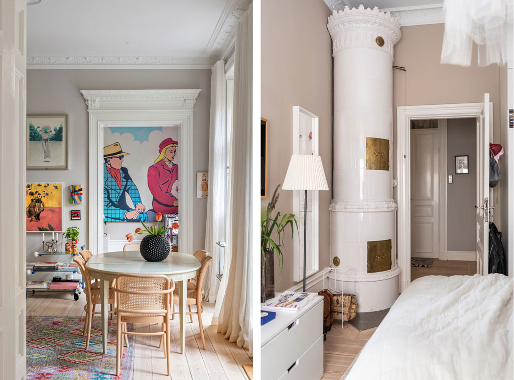 Красочный декор и живые картины: жизнерадостная квартира в Стокгольме