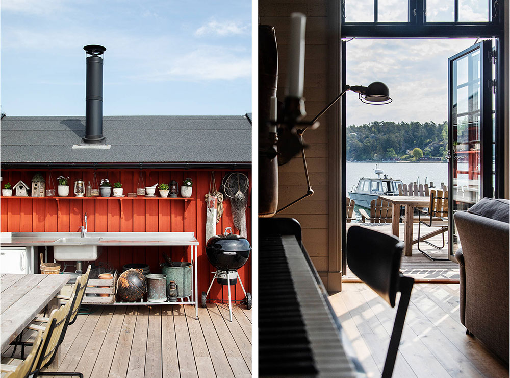 Прекрасный домик у воды на маленьком острове в Швеции