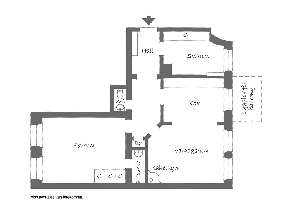 Стильное сочетание серого и бежевого в интерьере квартиры в Стокгольме (72 кв.м)