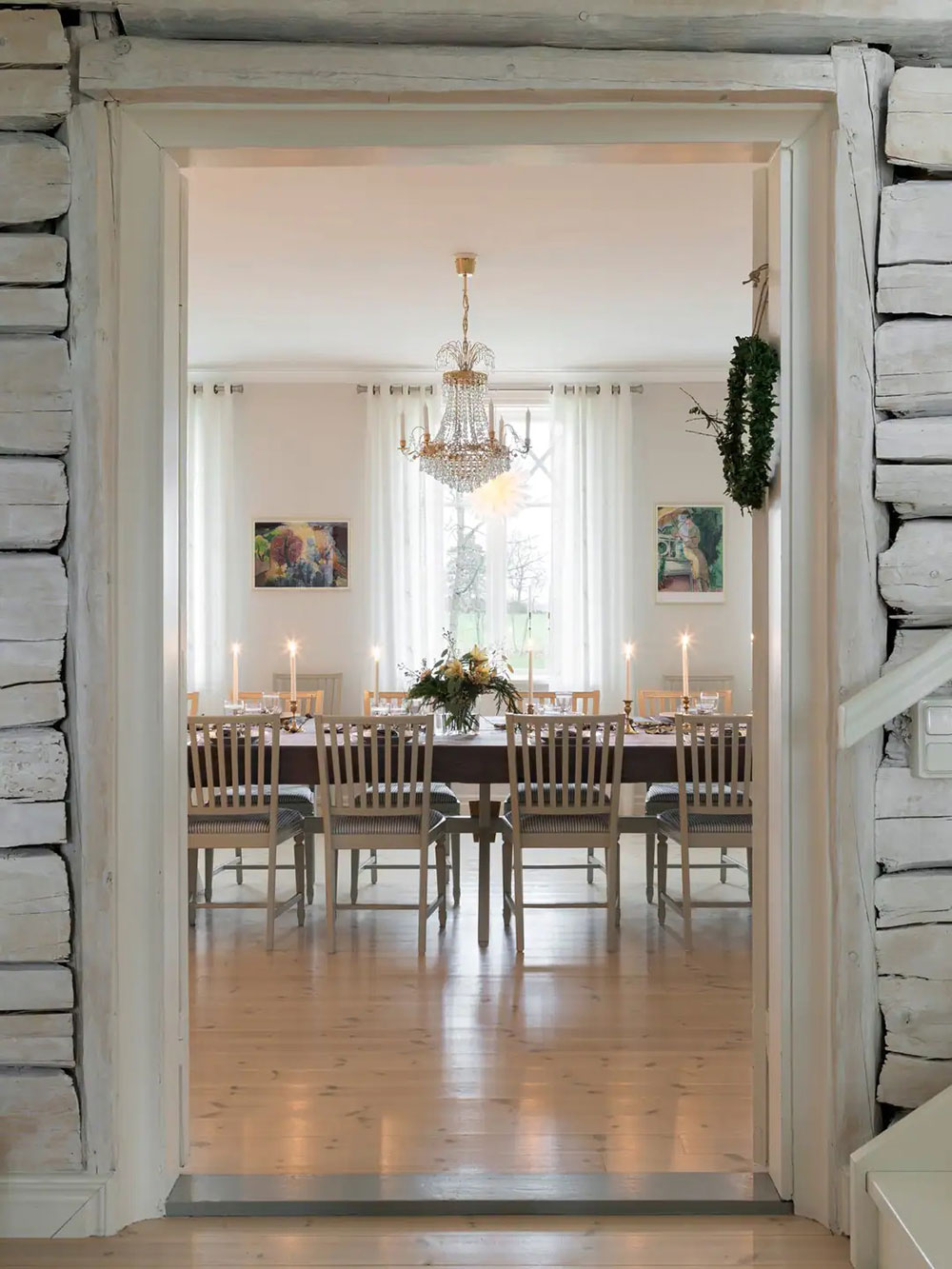 Рождество для большой семьи в доме 18 века в Швеции