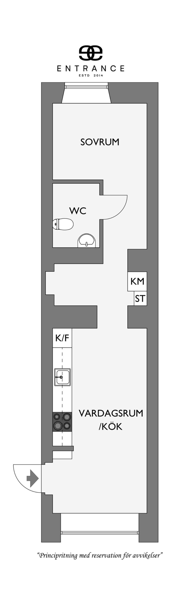 Маленькая квартира в Швеции с удлинённой планировкой и небольшой террасой (38 кв. м) Маленькая квартира в Швеции с удлинённой планировкой и небольшой террасой (38 кв. м)